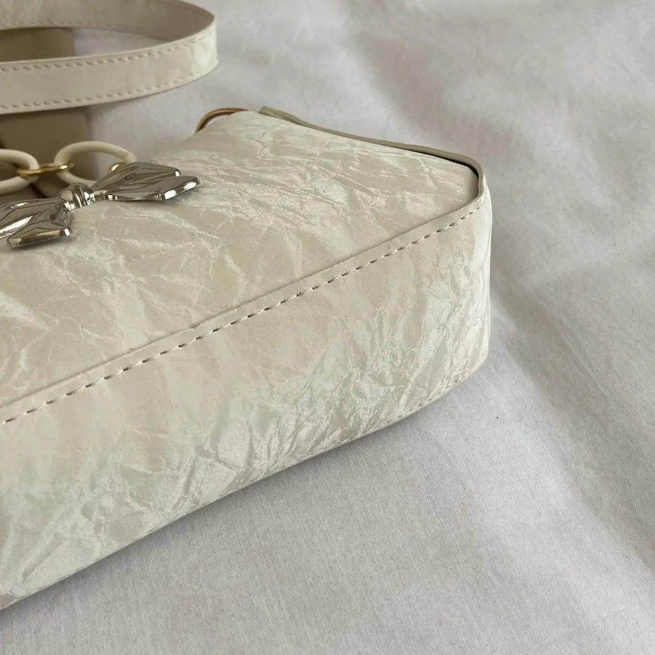 Bow PU Leather Shoulder Bag - KADAUT