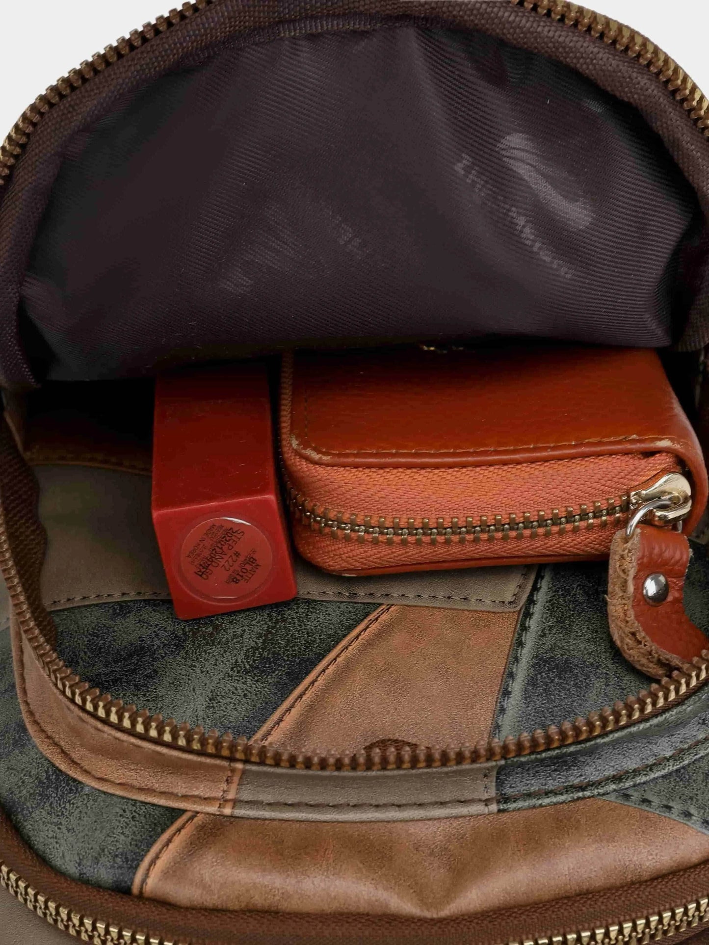 PU Leather Color Block Crossbody Bag - KADAUT