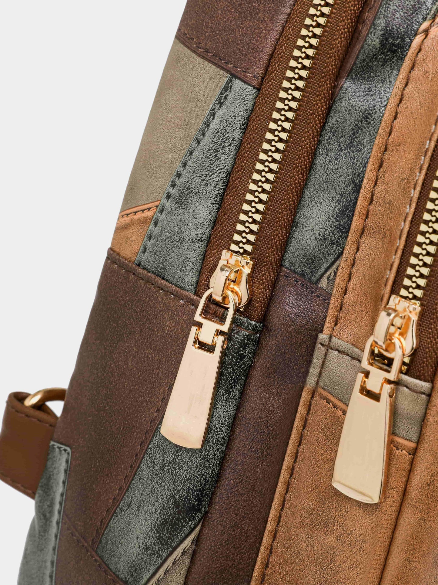 PU Leather Color Block Crossbody Bag - KADAUT
