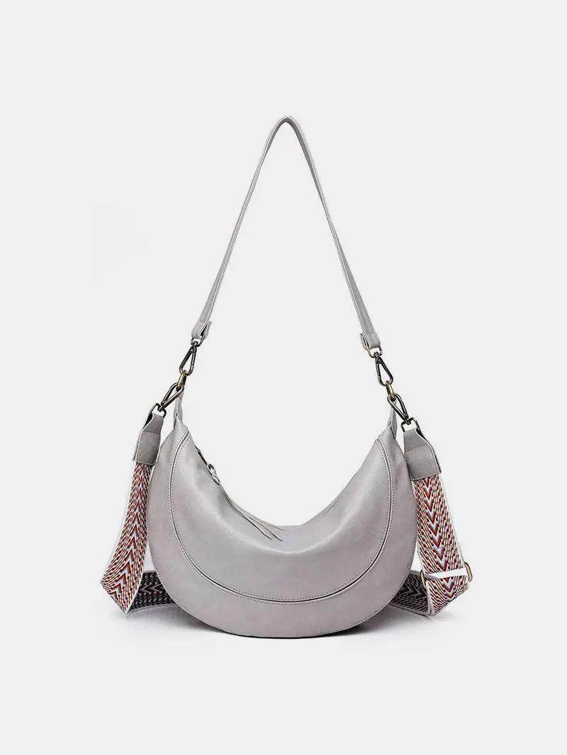 PU Leather Removable Strap Crossbody Bag - KADAUT