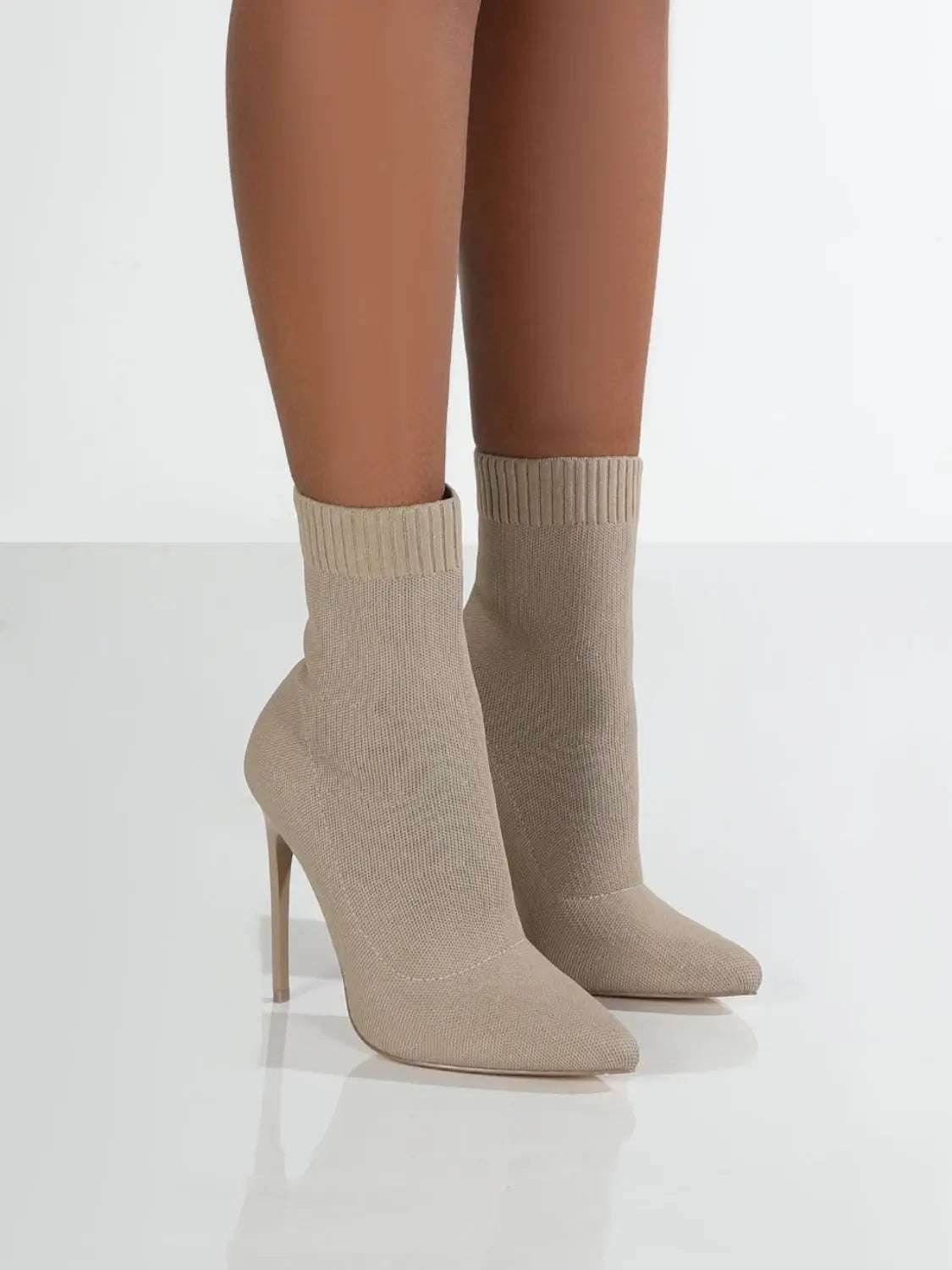 Mesh Point Toe Stiletto Boots - KADAUT