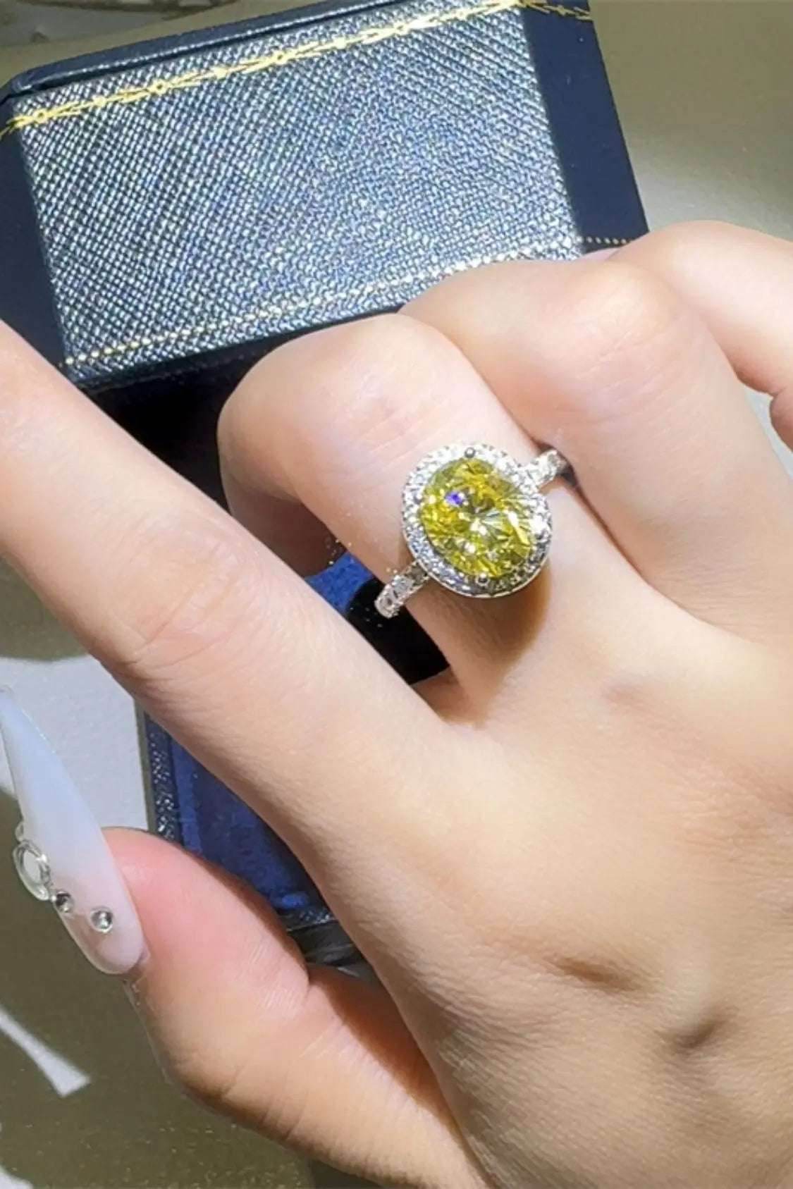 3 Carat Moissanite 925 Sterling Silver Ring - KADAUT