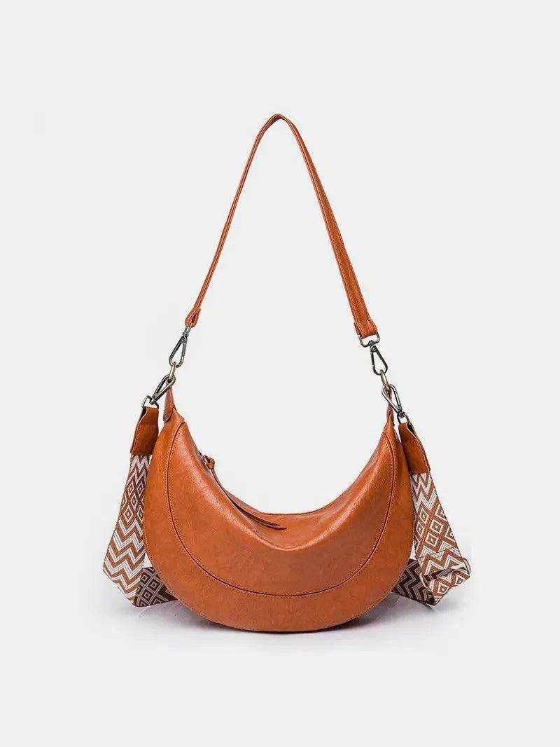 PU Leather Removable Strap Crossbody Bag - KADAUT