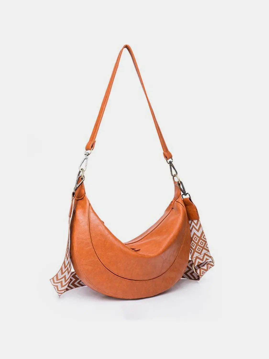 PU Leather Removable Strap Crossbody Bag - KADAUT