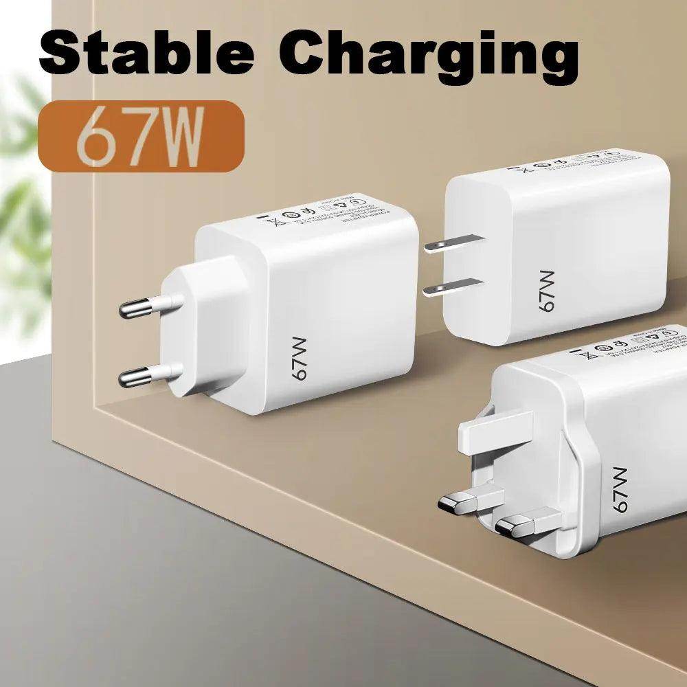 67W ultra fast charging charger with fast flash charging head - KADAUT