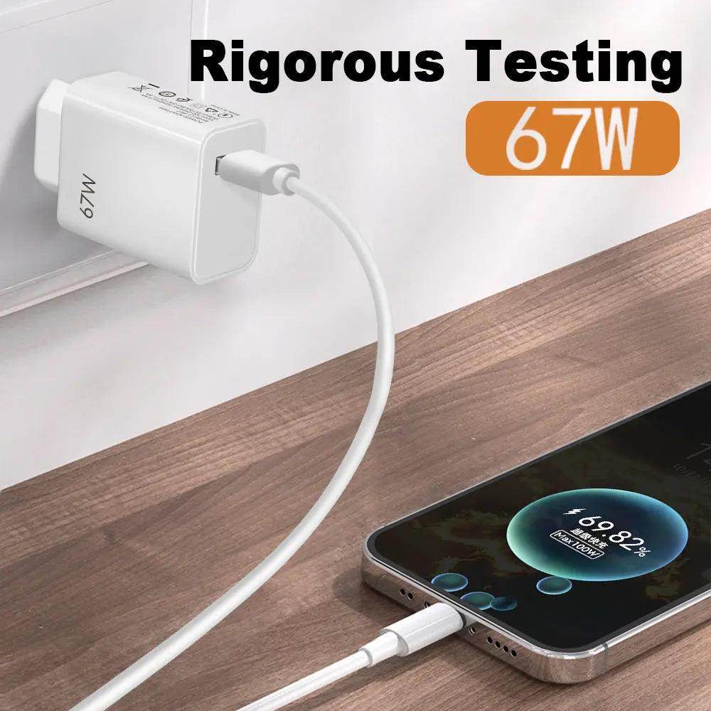 67W ultra fast charging charger with fast flash charging head - KADAUT