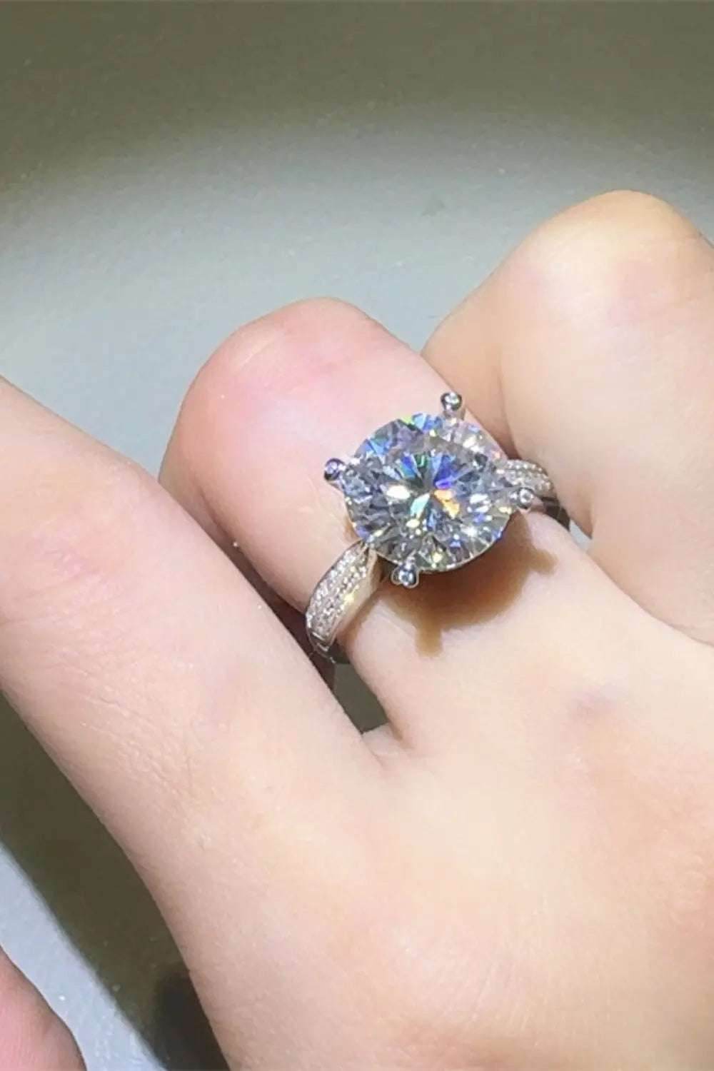 5 Carat Moissanite 925 Sterling Silver Ring - KADAUT