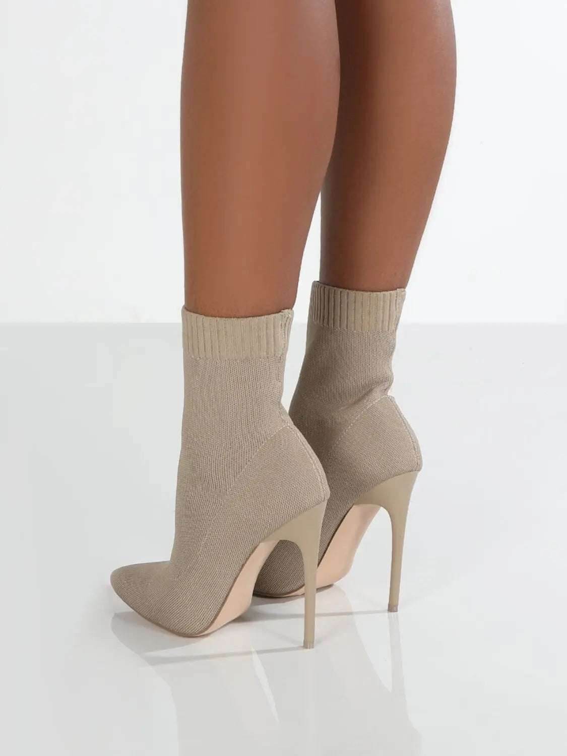 Mesh Point Toe Stiletto Boots - KADAUT