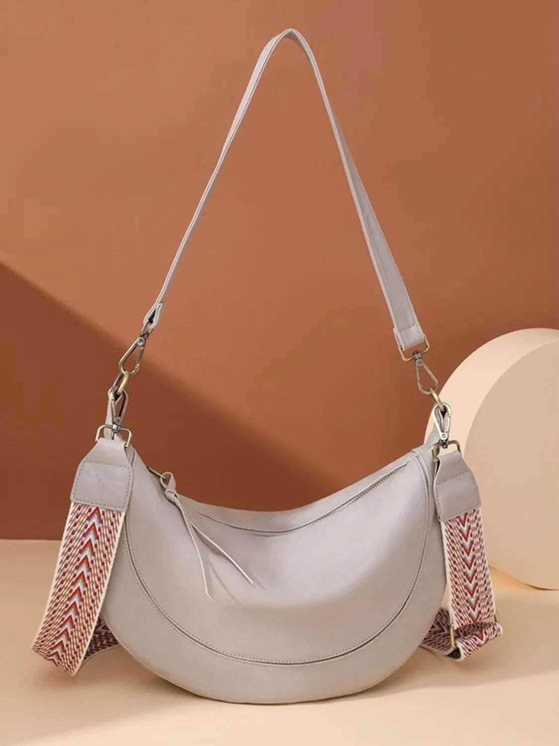 PU Leather Removable Strap Crossbody Bag - KADAUT