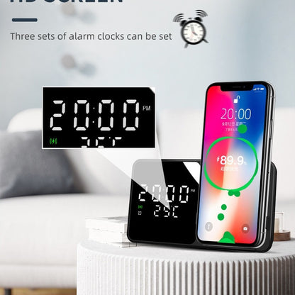 15W Mobile Phone Stand Wireless Charging Clock Alarm Clock Wireless Charging