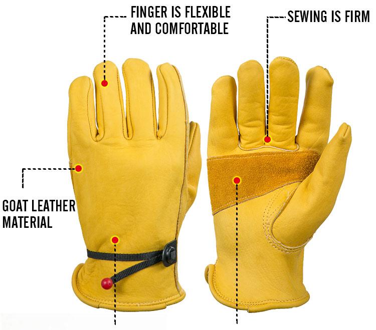 Cowhide Leather Security Protection Wear Safety Working Welding Warm Gloves