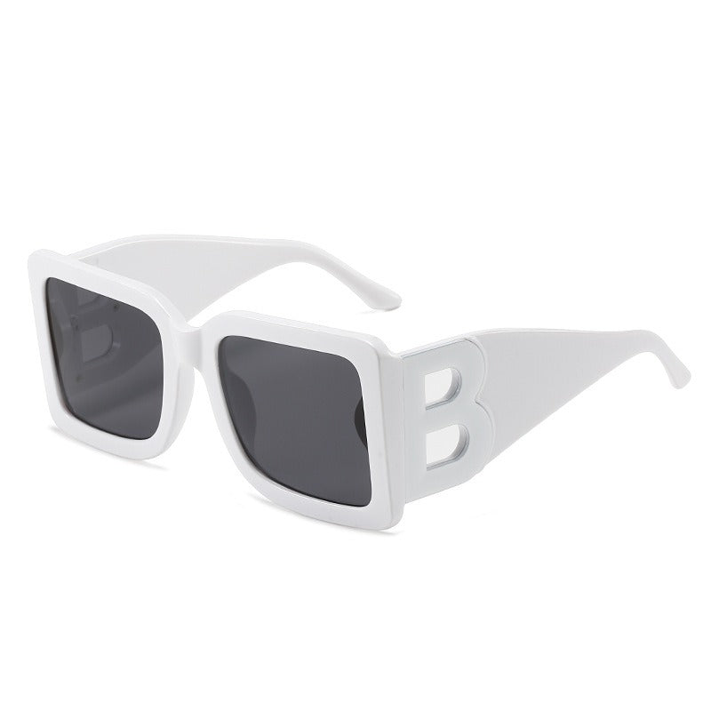 Large frame square sunglasses with B-leg