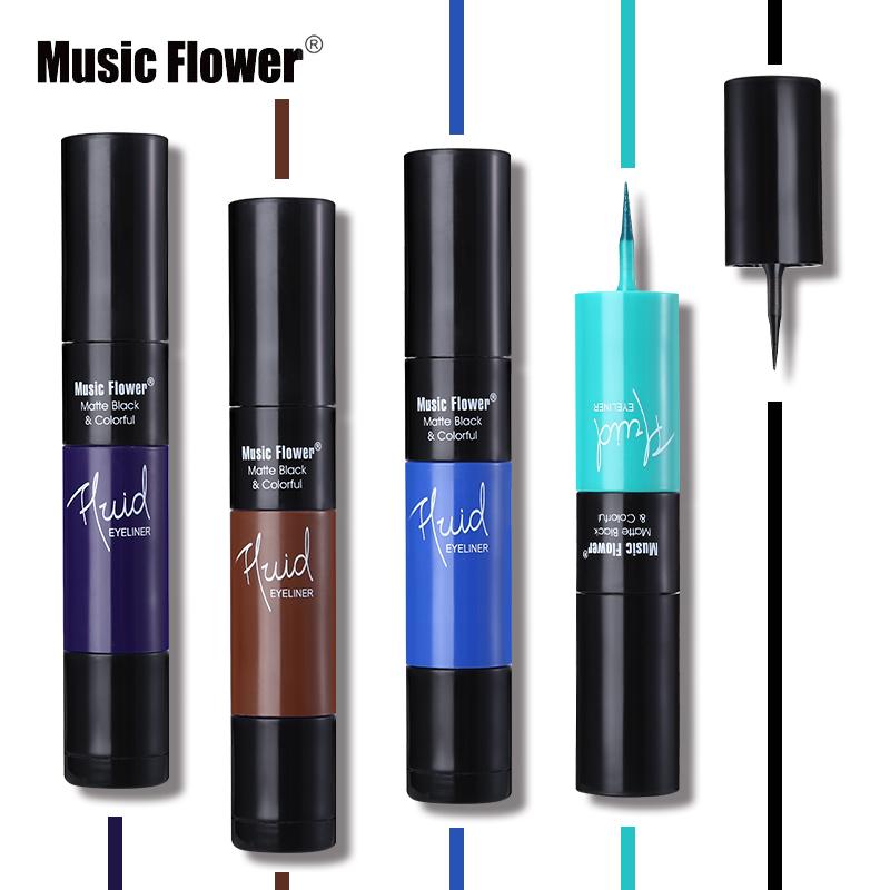 2 In 1 Waterproof Liquid Eyeliner Pen Makeup Fast Dry Smooth Long Lasting