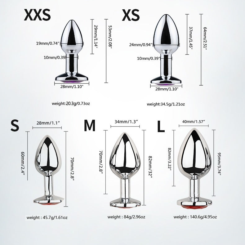 Posterior metal anal plug for adult men and women