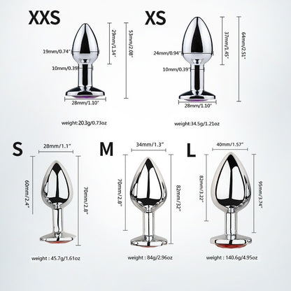 Posterior metal anal plug for adult men and women