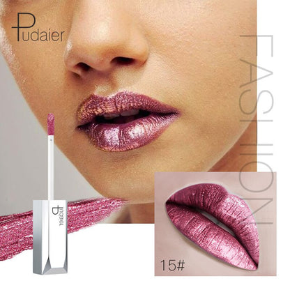 Metallic Glitter Shine Full Color Lipstick Makeup Long-lasting