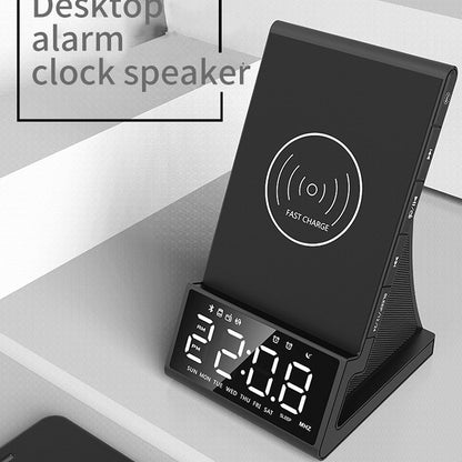 3 in 1 wireless charger Bluetooth speaker wireless charging alarm clock phone holder