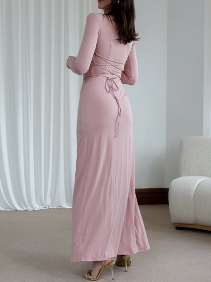 Fashion Solid Color Long Dresses For Women