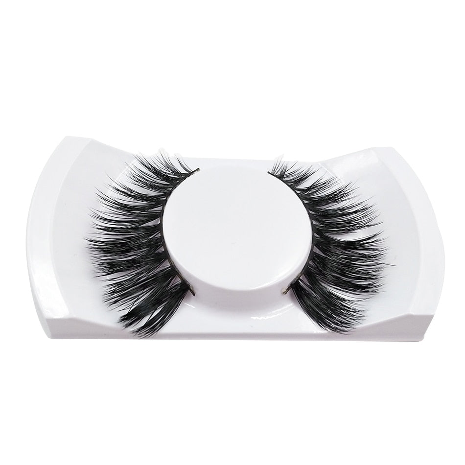 Women Theatrical Makeup Real Mink Hair 3D Fake Lashes Full Strip Lashes