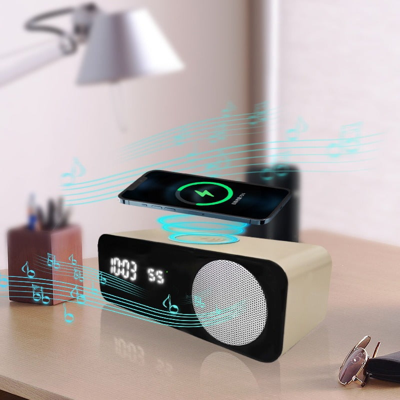 Time display wireless charging Bluetooth speaker