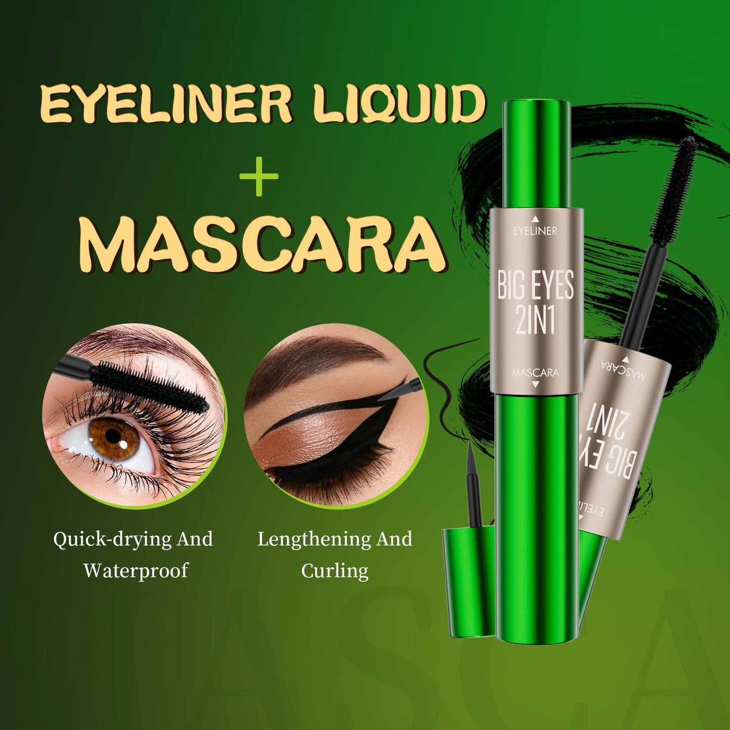 2-in-1 long and thick double-ended mascara, natural and smooth