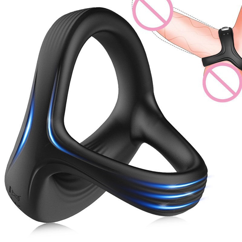 Pure Silicone Three-Ring Male Bondage Ring Scrotum Ring Gay Sex Toys