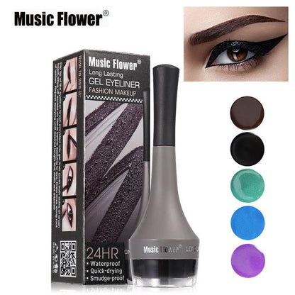 5 colors  Gel Eye Makeup Eye Liner With Brush 24 Hours Long-lasting