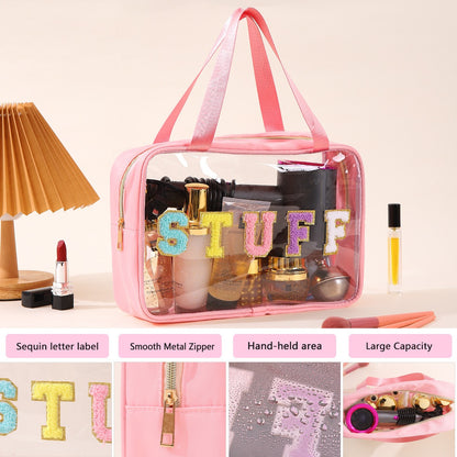 Clear Waterproof Makeup Bag, Portable Cosmetic Storage Bag