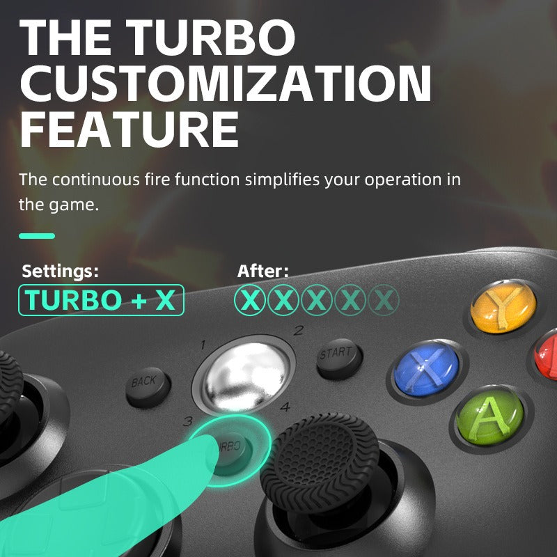 Wireless controller with Turbo function compatible with PC