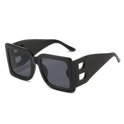 Large frame square sunglasses with B-leg