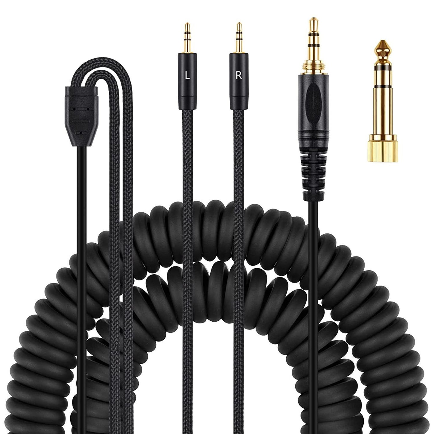 Dual 3.5mm headphone spring cables