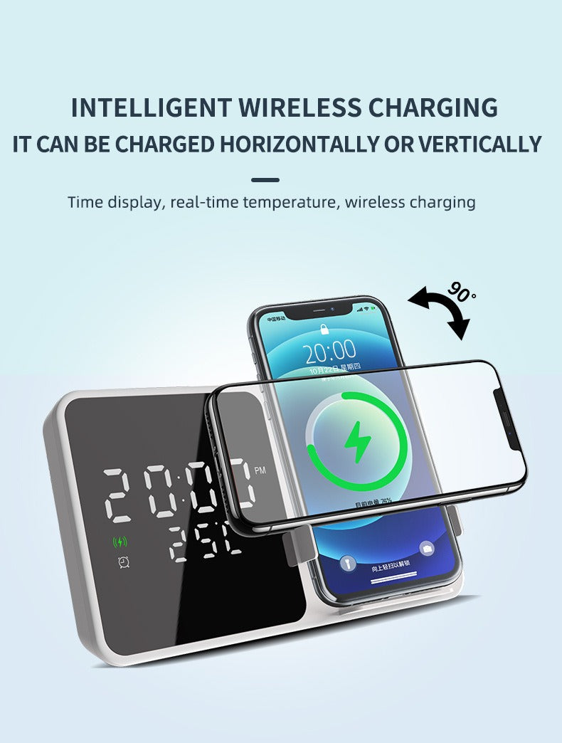 15W Mobile Phone Stand Wireless Charging Clock Alarm Clock Wireless Charging