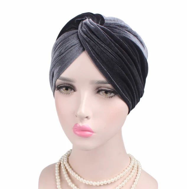 Women Velvet Turban Hat Headband