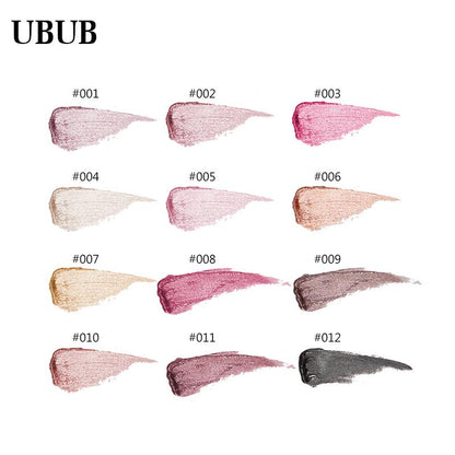 12 Colors Glitter Metallic Lip Gloss Matte Waterproof Lip Stick