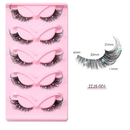 Eyelash Vegan Faux Mink Eyelash With Diamond Pearl