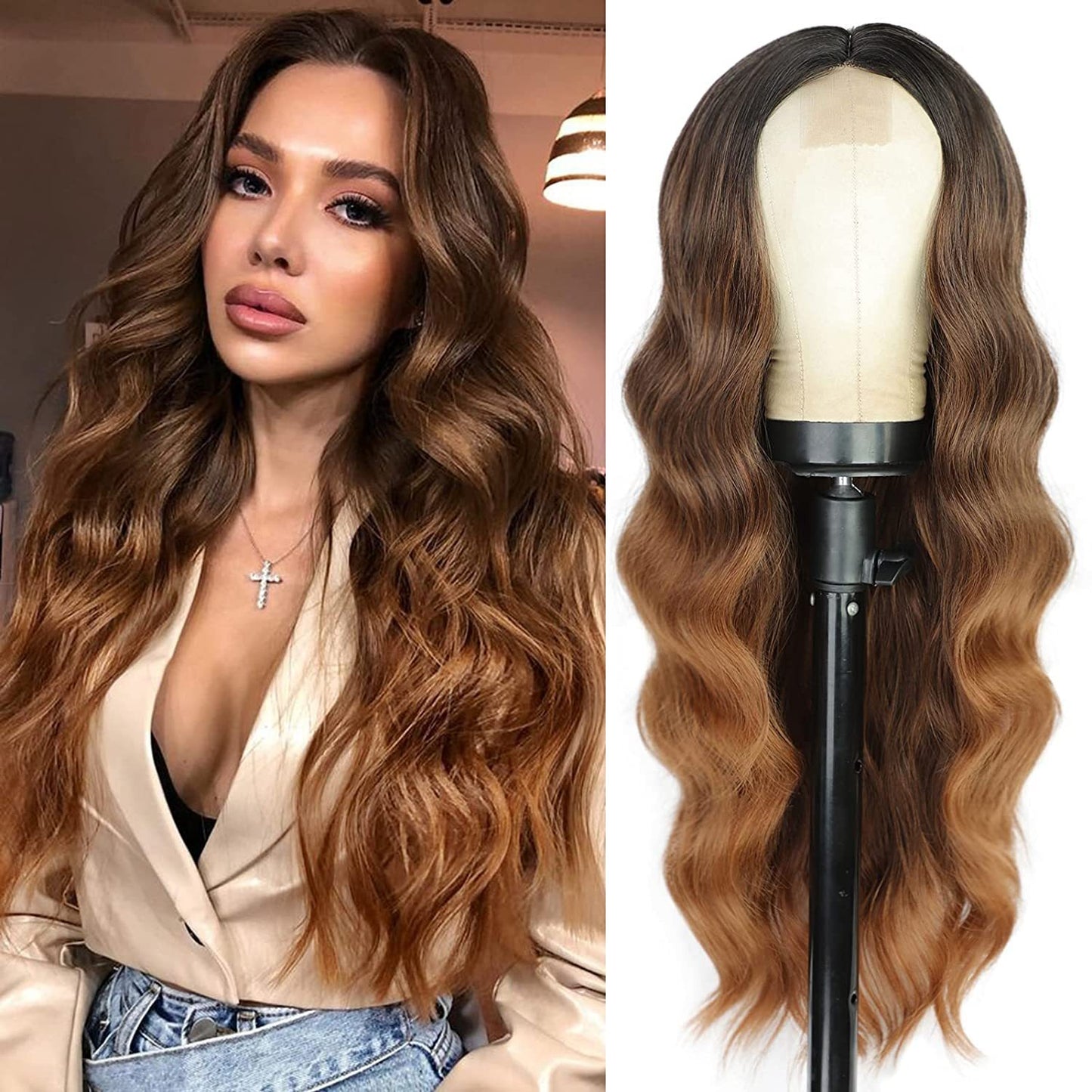 Small Lace Wig Headsets with Intermediate  Long Curly Wigs