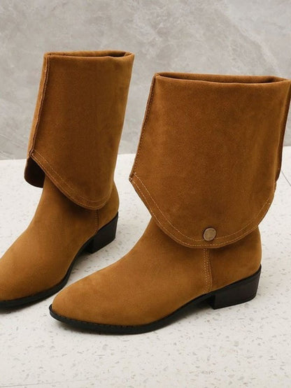 Point Toe Block Heel Boots