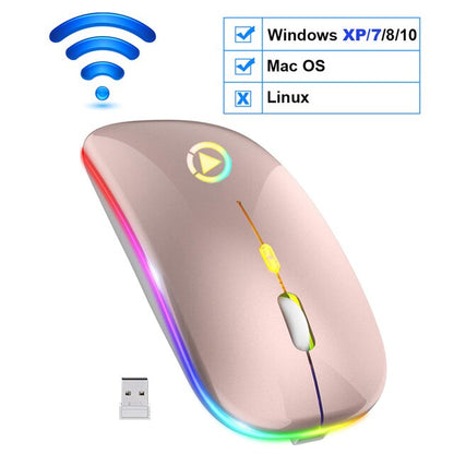 Wireless Mouse Bluetooth RGB Rechargeable