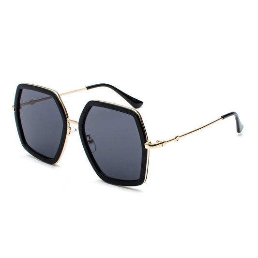 European and American large frame sunglasses for women, ins metal sunglasses