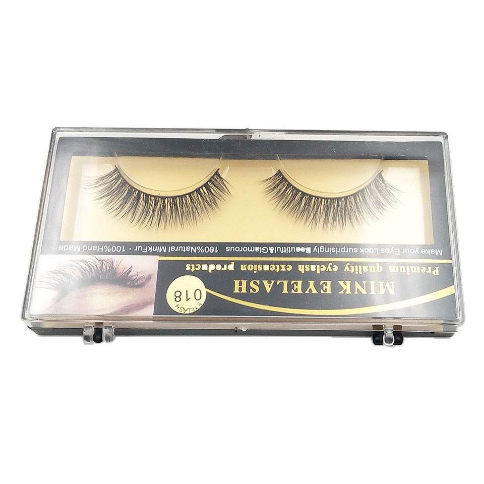 1Pair Mink Lashes 3D Mink  Long False Eyelashes Natural Lightweight