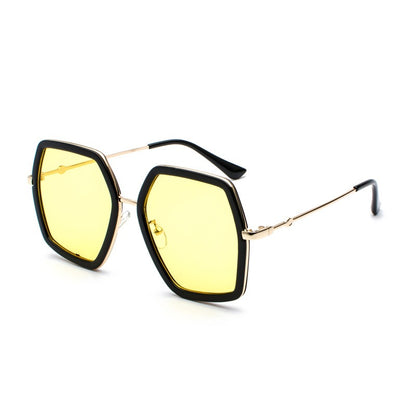 European and American large frame sunglasses for women, ins metal sunglasses