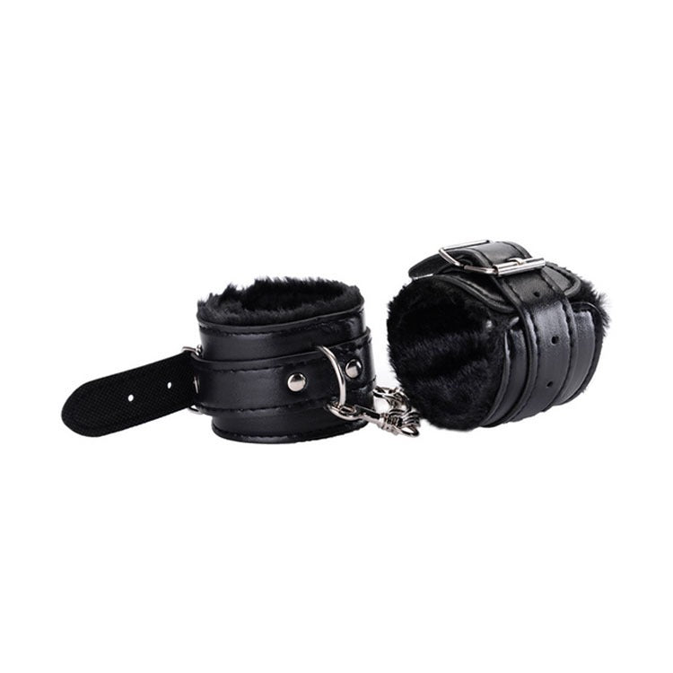 Funny Leather Plush Handcuffs Alternative Toys Binding Tease Shackle Handcuffs