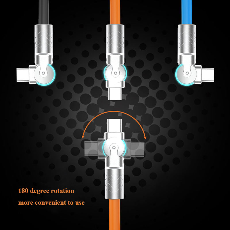 New Rotary Type-C Data Cable Super Fast Charging Cable for Huawei Apple Xiaomi