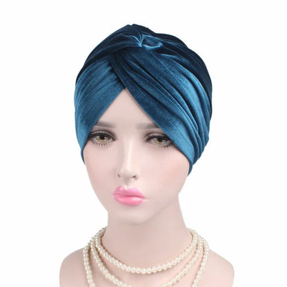 Women Velvet Turban Hat Headband