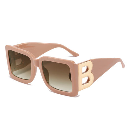 Large frame square sunglasses with B-leg