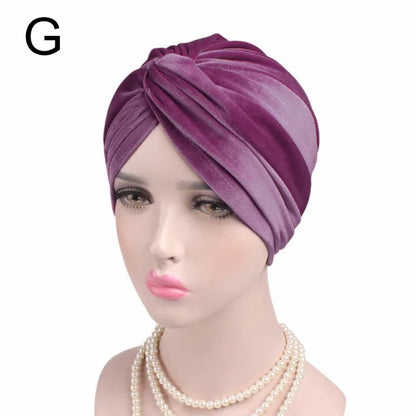 Women Velvet Turban Hat Headband