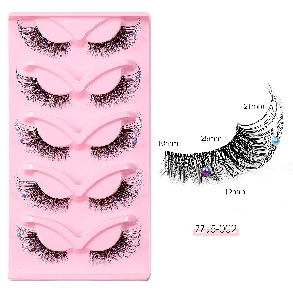 Eyelash Vegan Faux Mink Eyelash With Diamond Pearl