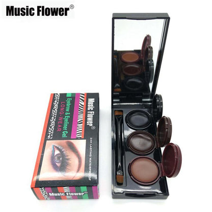 Makeup Eyeliner Gel & Eyebrow Powder Palette Waterproof Lasting