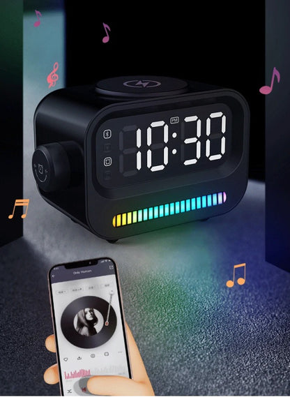 Alarm clock wireless charging Bluetooth speaker