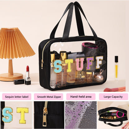 Clear Waterproof Makeup Bag, Portable Cosmetic Storage Bag